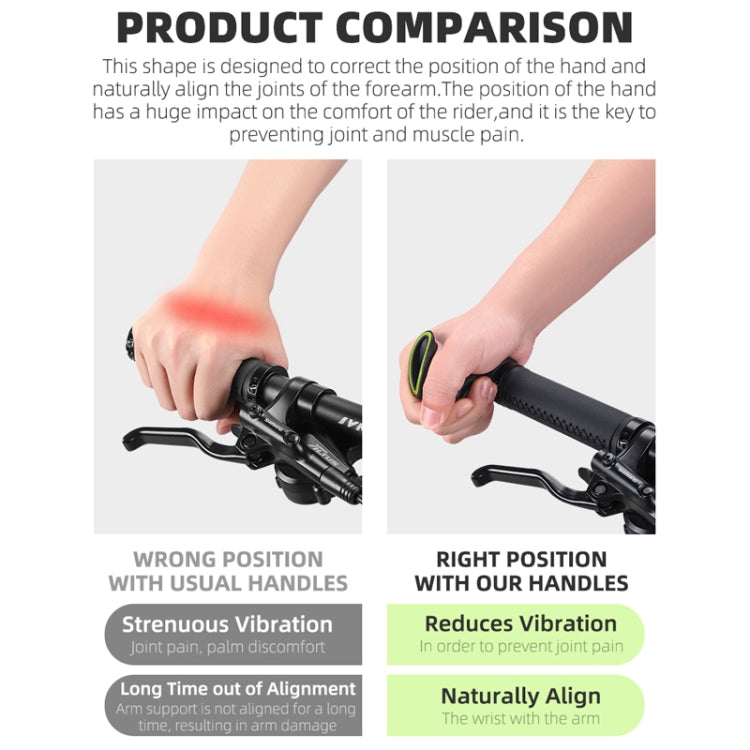 WEST BIKING Bike Cow Horns Fluorescent Deputy Handle Riding Equipment(Black) - Bicycle Grips by WEST BIKING | Online Shopping South Africa | PMc TechLife | Buy Now Pay Later Mobicred