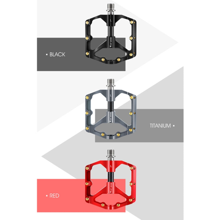 WEST BIKING 3 Bearings Ultralight Carbon Fiber Bushing Mountain Bike Pedal(Titanium) - Pedals by WEST BIKING | Online Shopping South Africa | PMc TechLife | Buy Now Pay Later Mobicred