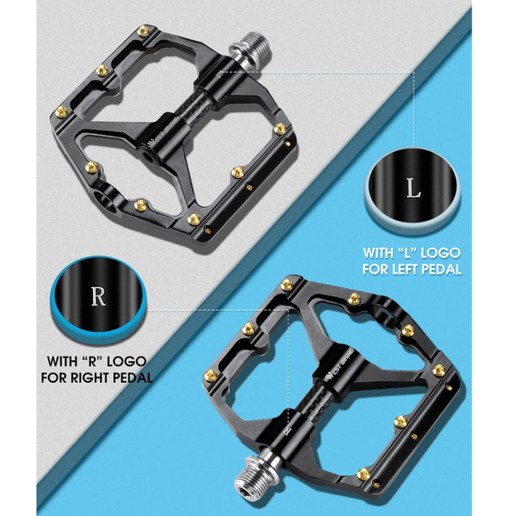 WEST BIKING 3 Bearings Ultralight Carbon Fiber Bushing Mountain Bike Pedal(Titanium) - Pedals by WEST BIKING | Online Shopping South Africa | PMc TechLife | Buy Now Pay Later Mobicred