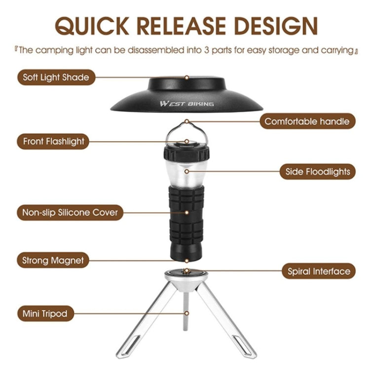 WEST BIKING Outdoor Lighthouse Camping Light LED Portable Magnetic Emergency Flashlight(Army Green) - Camping Lighting by WEST BIKING | Online Shopping South Africa | PMC TechLife | Buy Now Pay Later Mobicred