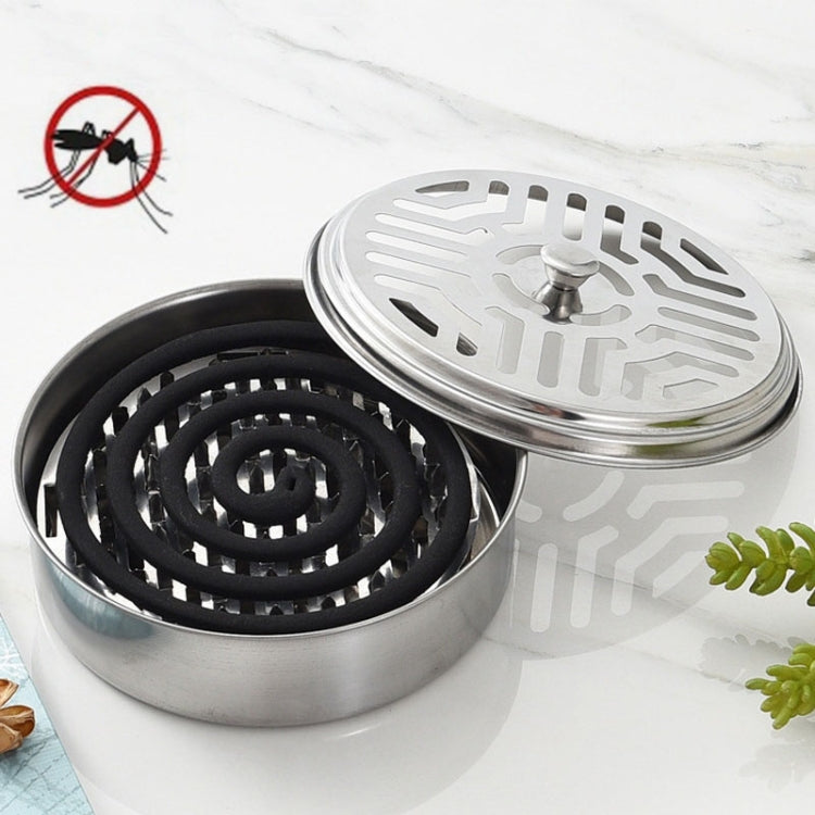 Stainless Steel Mosquito Incense Tray Holder Household Fireproof Mosquito Incense Box With Cover(As Show) - Mosquito Coil Tray by PMC TechLife | Online Shopping South Africa | PMC TechLife