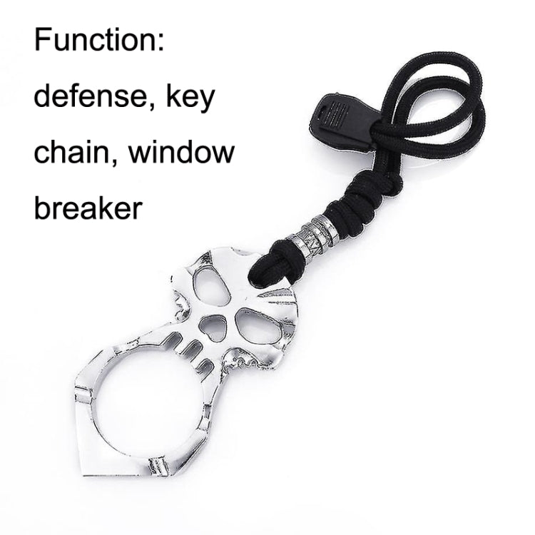 Rose Thorn Single Finger Buckle Self-defense Broken Window Keychain(Silver) - Key Rings by PMC TechLife | Online Shopping South Africa | PMC TechLife