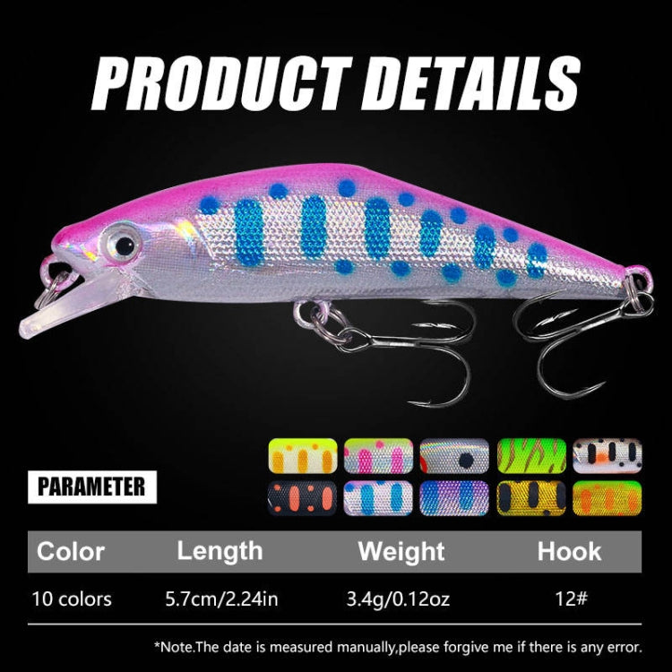HENGJIA 5.7cm 3.4g Microbe Road Lures Slow Sinking Minnow Fake Bait, Color: 10 Colors Bagged - free shipping - PMC TechLife - Order now!