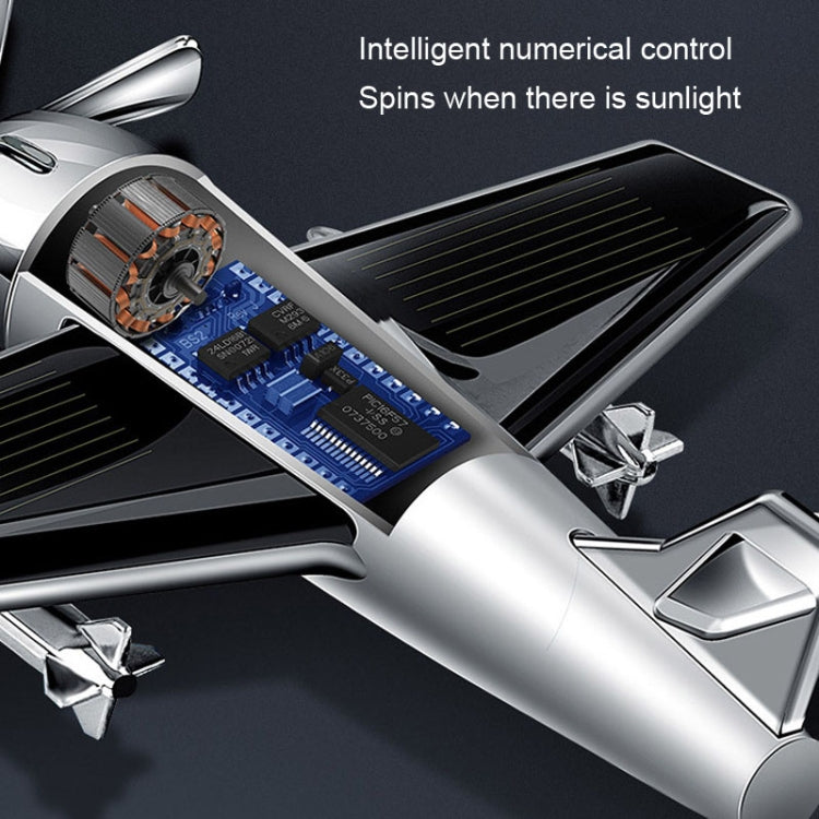 Solar Car Airplane Ornament Solid Aroma Diffuser Car Rotating Decoration Items(Silver) - free shipping - PMC TechLife - Order now!