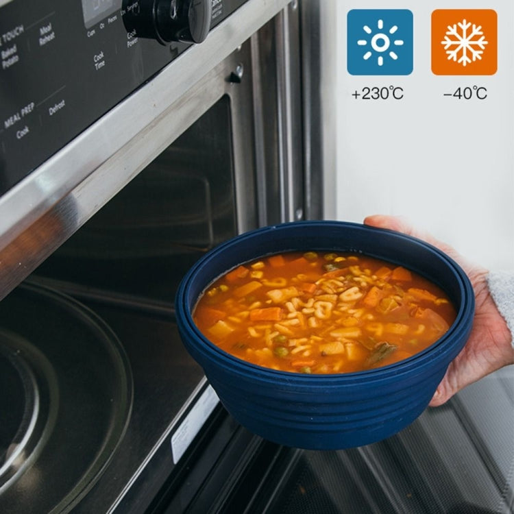 1100ml Silicone Folding Lunch Box  Travel Bowl Microwave & Dishwasher Safe(Gray) - Preservation Supplies by PMC TechLife | Online Shopping South Africa | PMC TechLife