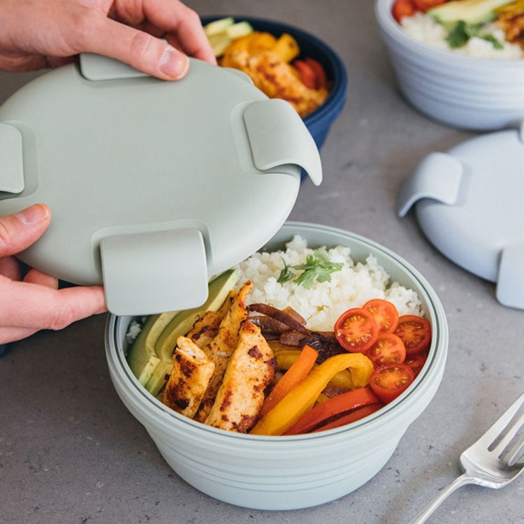 1100ml Silicone Folding Lunch Box  Travel Bowl Microwave & Dishwasher Safe(Gray) - Preservation Supplies by PMC TechLife | Online Shopping South Africa | PMC TechLife