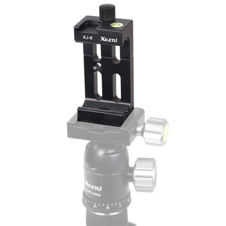 XILETU XJ-8 Aluminum Alloy Camera Head Tripod Mobile Phone Clip(Black) - Other Accessories by XILETU | Online Shopping South Africa | PMC TechLife | Buy Now Pay Later Mobicred