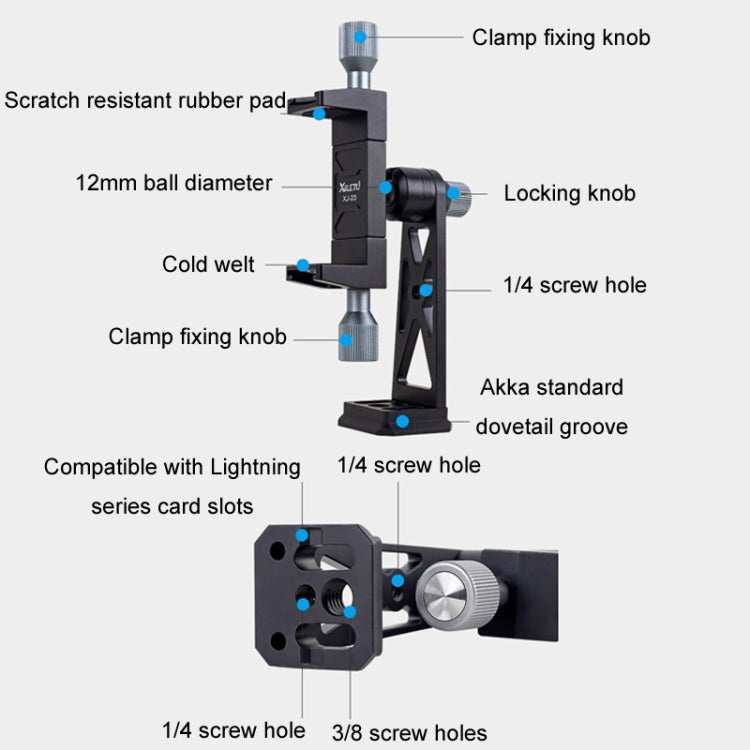 XILETU Metal Swivel Cold Shoe Mobile Phone Clip Photography Fixed Tripod - Other Accessories by XILETU | Online Shopping South Africa | PMC TechLife | Buy Now Pay Later Mobicred