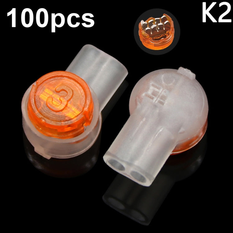 K2 100pcs /Pack Network Cable Telephone Line Connector Moisture-Proof Waterproof Wiring Terminals - Lan Cable and Tools by PMC TechLife | Online Shopping South Africa | PMC TechLife