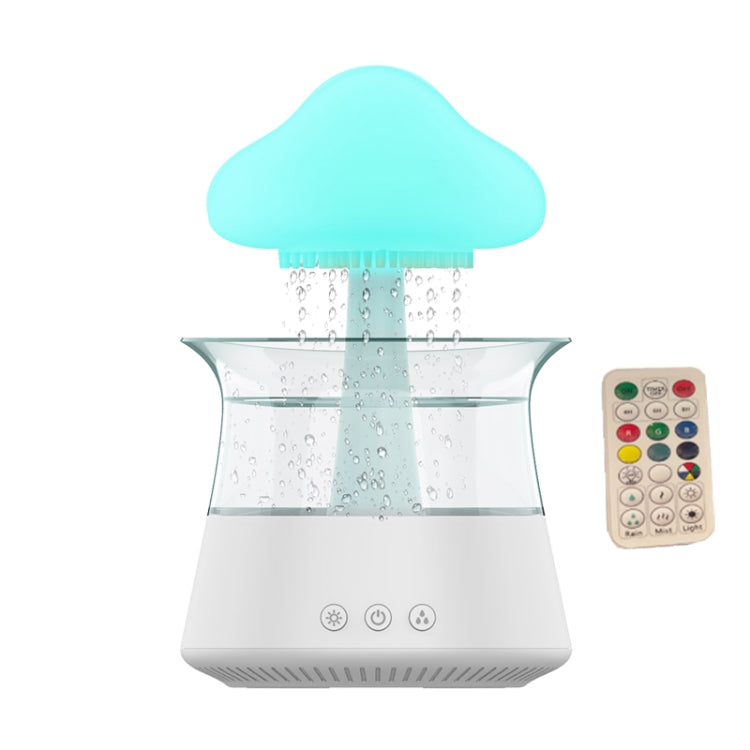 CH06 300ml Rain Humidifier Mushroom Cloud Colorful Night Lamp Aromatherapy Machine, Style: With Remote Controller(White) - free shipping - PMC TechLife - Order now!