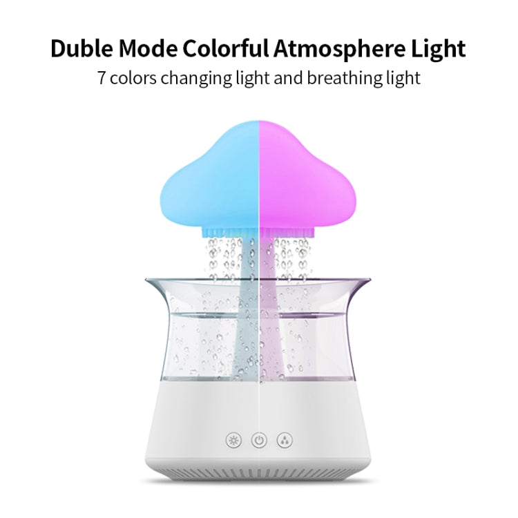 CH06 300ml Rain Humidifier Mushroom Cloud Colorful Night Lamp Aromatherapy Machine, Style: Without Remote Controller(White) - free shipping - PMC TechLife - Order now!