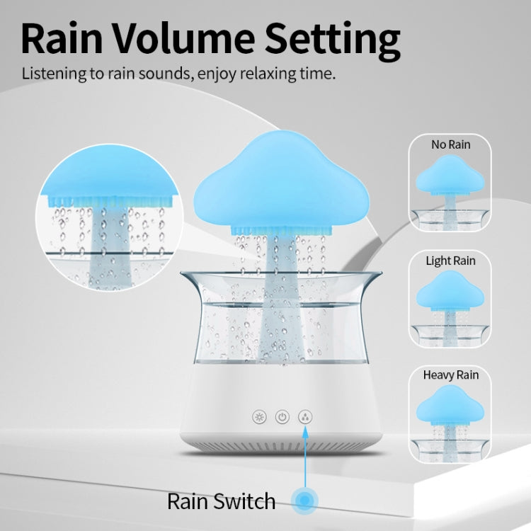 CH06 300ml Rain Humidifier Mushroom Cloud Colorful Night Lamp Aromatherapy Machine, Style: Without Remote Controller(White) - free shipping - PMC TechLife - Order now!