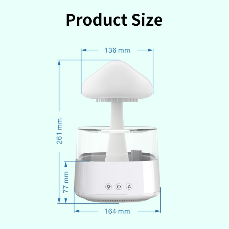 CH08 450ml Rain Humidifier Mushroom Cloud Colorful Night Lamp Aromatherapy Machine, Style: With Remote Controller(Light Wood Grain) - free shipping - PMC TechLife - Order now!