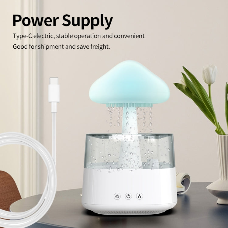CH08 450ml Rain Humidifier Mushroom Cloud Colorful Night Lamp Aromatherapy Machine, Style: With Remote Controller(Light Wood Grain) - free shipping - PMC TechLife - Order now!