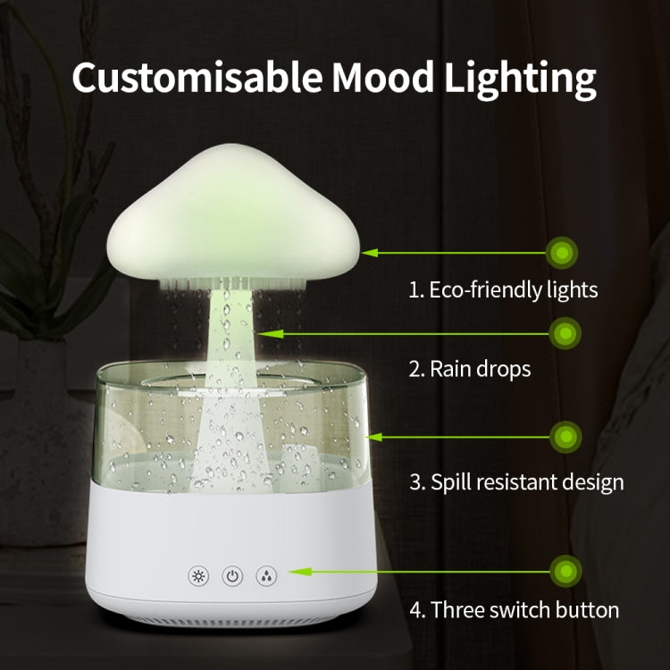 CH08 450ml Rain Humidifier Mushroom Cloud Colorful Night Lamp Aromatherapy Machine, Style: With Remote Controller(Light Wood Grain) - free shipping - PMC TechLife - Order now!