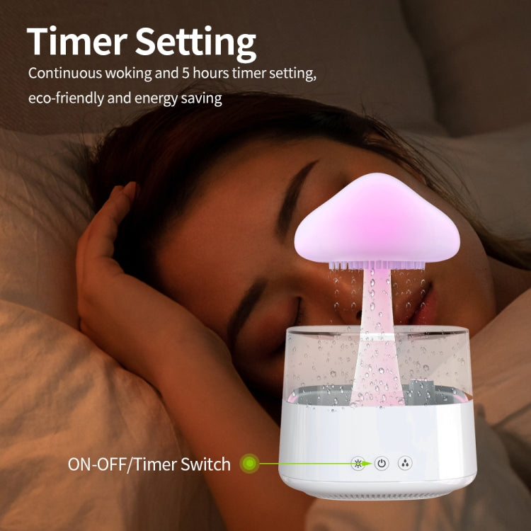 CH08 450ml Rain Humidifier Mushroom Cloud Colorful Night Lamp Aromatherapy Machine, Style: With Remote Controller(Light Wood Grain) - free shipping - PMC TechLife - Order now!