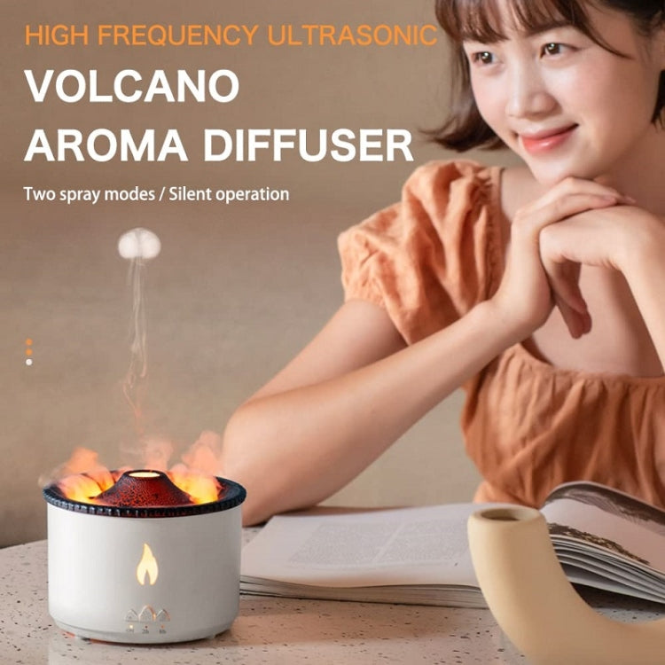 Volcanic Essential Oil Aroma Diffuser Ultrasonic Air Humidifier, Model: Two-color Remote Control(UK Plug) - free shipping - PMC TechLife - Order now!
