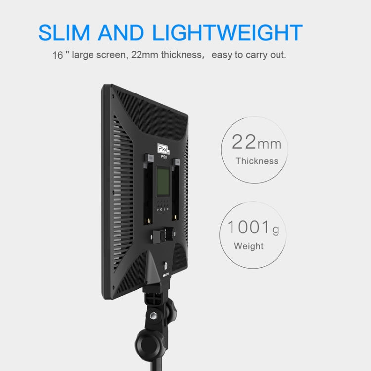 Pixel P50 Dual Color Temperature Flat Panel Fill Light 45W Soft Outdoor Shooting Fill Light For Straight Photography(Lamp+US Plug Adapter) - free shipping - PMC TechLife - Order now!