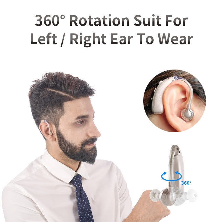 USB Charging Earhook Noise Reduction Hearing Aid Sound Amplifier(Black) - Hearing Aids by PMC TechLife | Online Shopping South Africa | PMC TechLife | Buy Now Pay Later Mobicred