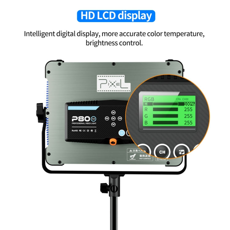Pixel P80 60W 2600-10000K 542 LEDs Photography Fill Light Support Mobile APP Remote Control,UK Plug - free shipping - PMC TechLife - Order now!