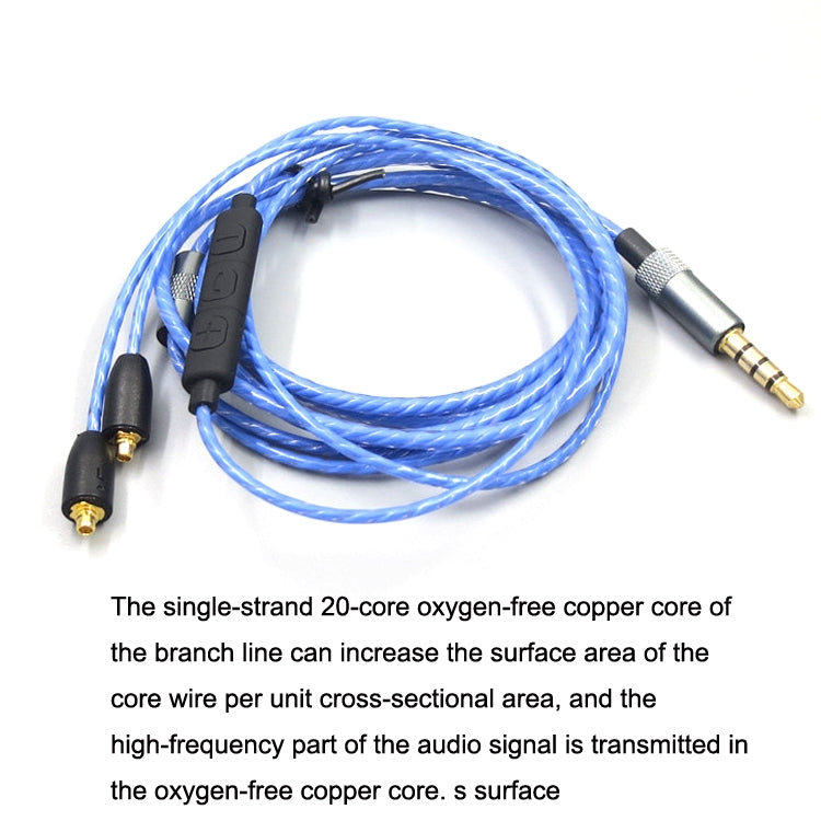 1.2m For Shure MMCX / SE215 / SE535 / SE846 / UE900 Volume Adjustment Headphone Cable(Red) - Headset Accessories by PMC TechLife | Online Shopping South Africa | PMC TechLife | Buy Now Pay Later Mobicred