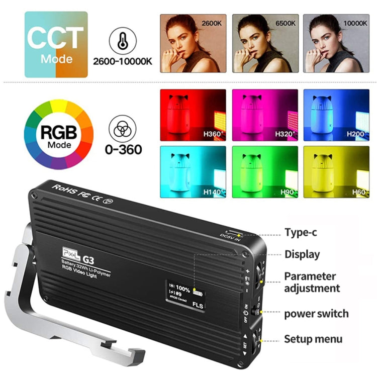 Pixel G3 Flat Panel RGB Fill Light Handheld Photography Camera Dimmable Desktop Mini Pocket Lamp(A Set) - free shipping - PMC TechLife - Order now!