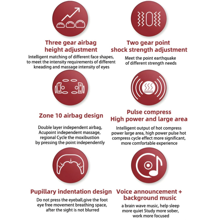 E5 Plus 26 Points Intelligent Eye Massager Adjustable Airbag Hot Compress Eye Protection Device(Pink) - free shipping - PMC TechLife - Order now!