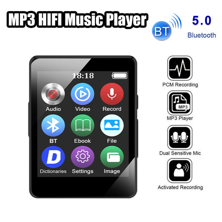 MP3 Music Player Bluetooth 5.0 Ebook Recorder MP4 Walkman 16GB(Black) - free shipping - PMC Jewellery - Order now!