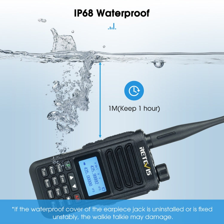 RETEVIS RA89 UV Dual-segment IP68 Water-resistant Dual-guard Dual-standby Walkie Talkie(US Frequency 144-148/420-450MHz) - free shipping - PMC TechLife - Order now!