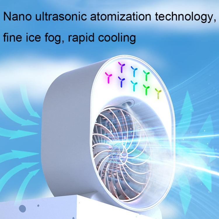 USB Spray Humidification Air Conditioning Fan Small Portable Desktop Air Cooler, Style: Charging (White) - Electric Fans by PMC TechLife | Online Shopping South Africa | PMC TechLife | Buy Now Pay Later Mobicred
