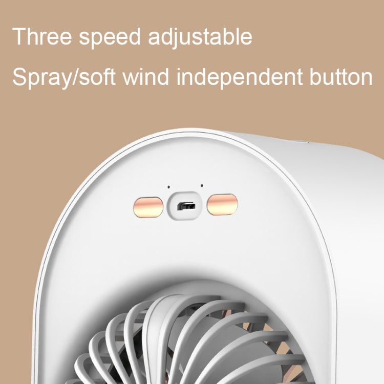 USB Spray Humidification Air Conditioning Fan Small Portable Desktop Air Cooler, Style: Charging (White) - Electric Fans by PMC TechLife | Online Shopping South Africa | PMC TechLife | Buy Now Pay Later Mobicred
