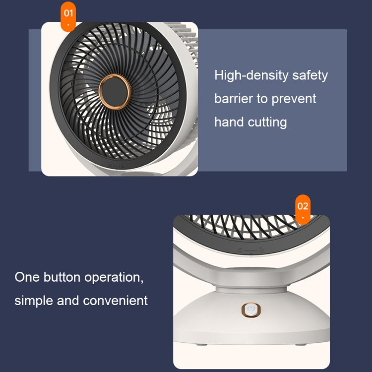 Desktop Air Circulation Upright Night Light Fan Household Rotatable Turbo Fan, Style: Charging Model - Electric Fans by PMC TechLife | Online Shopping South Africa | PMC TechLife | Buy Now Pay Later Mobicred