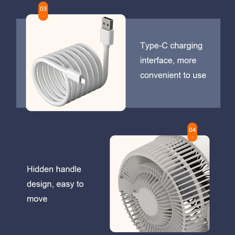 Desktop Air Circulation Upright Night Light Fan Household Rotatable Turbo Fan, Style: Charging Model - Electric Fans by PMC TechLife | Online Shopping South Africa | PMC TechLife | Buy Now Pay Later Mobicred