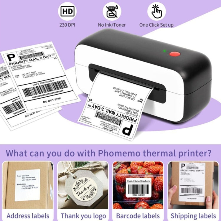 Phomemo PM246S Address Label Printer Thermal Paper Express E-Manifest Printer, Size: EU(Purple) - Receipt Printers by Phomemo | Online Shopping South Africa | PMC TechLife | Buy Now Pay Later Mobicred