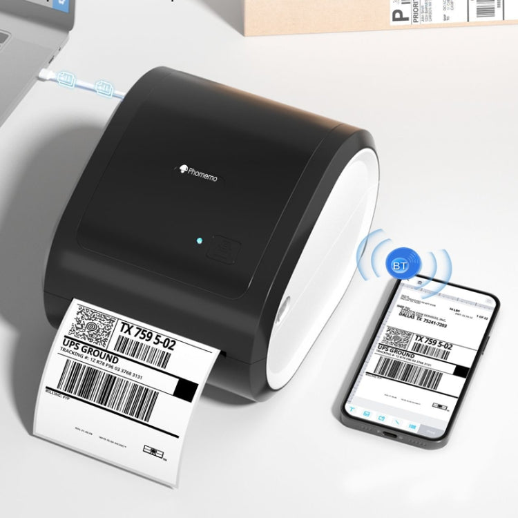 Phomemo D520-BT Bluetooth Thermal Shipping Label Printer Wireless Desktop Printer For Barcode Address Labels, Size: EU(Purple White) - free shipping - PMC TechLife - Order now!