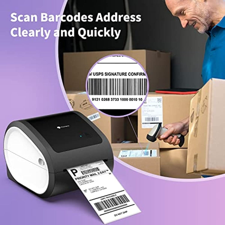 Phomemo D520-BT Bluetooth Thermal Shipping Label Printer Wireless Desktop Printer For Barcode Address Labels, Size: US(Purple White) - free shipping - PMC TechLife - Order now!