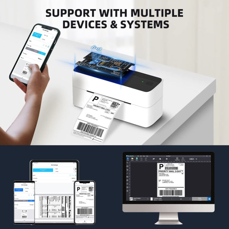 Phomemo PM241-BT Bluetooth Address Label Printer Thermal Shipping Package Label Maker, Size: US(Black White) - free shipping - PMC TechLife - Order now!