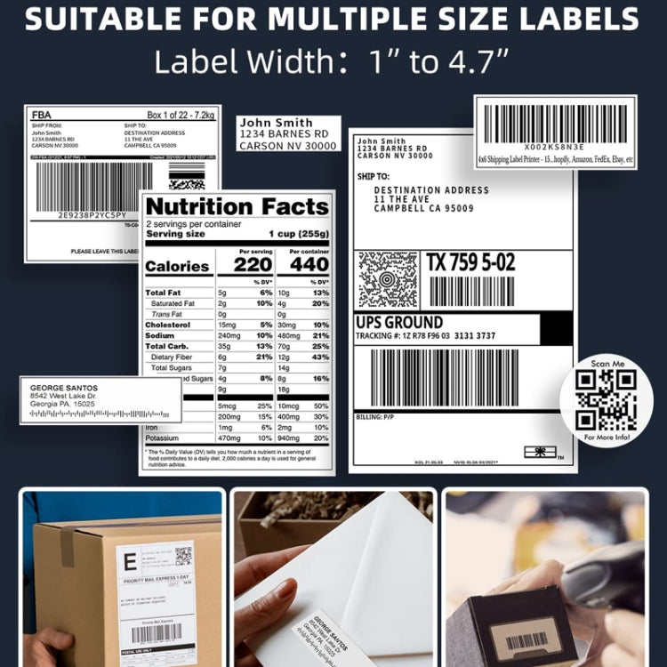 Phomemo PM241-BT Bluetooth Address Label Printer Thermal Shipping Package Label Maker, Size: US(White Blue) - free shipping - PMC TechLife - Order now!