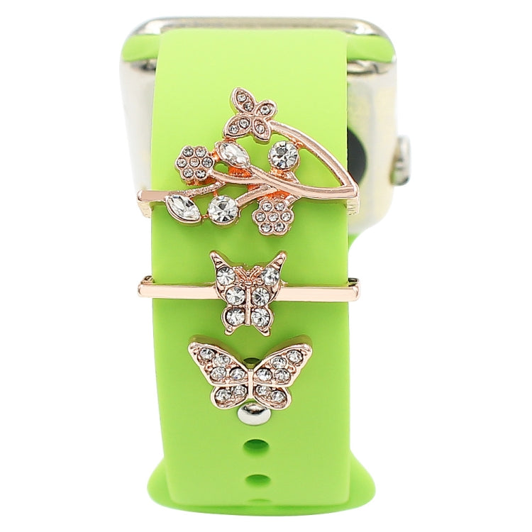 3pcs/Set Smart Watch Silicone Watch Band Decorative Ring Butterfly Buckle Watch Band Decorations(2) - free shipping - PMC TechLife - Order now!