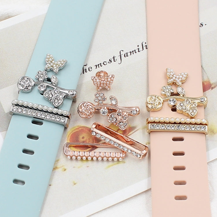 3pcs/Set Smart Watch Silicone Watch Band Decorative Ring Butterfly Buckle Watch Band Decorations(4) - free shipping - PMC TechLife - Order now!