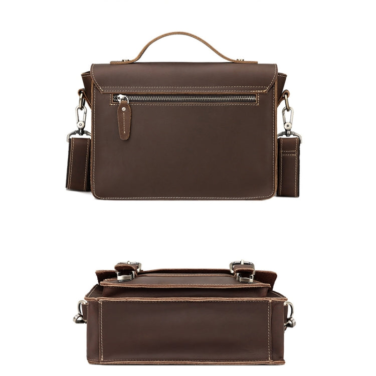 HUMERPAUL Leather Crossbody Bag Men Retro Shoulder Bag Commuter Men Small Square Bag(Brown) - free shipping - PMC TechLife - Order now!
