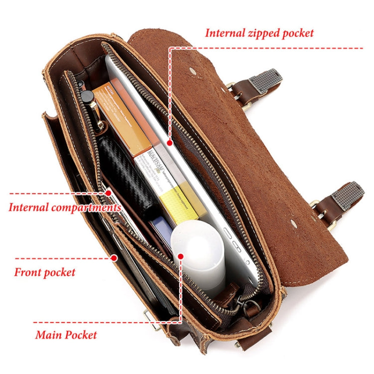 HUMERPAUL Leather Crossbody Bag Men Retro Shoulder Bag Commuter Men Small Square Bag(Coffee) - free shipping - PMC TechLife - Order now!