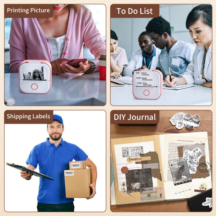 Phomemo T02 Standard Error Mini Pocket Small Portable Bluetooth Phone Photo Label Thermal Printer(White Green) - Photo Printers by Huawei | Online Shopping South Africa | PMC Jewellery | Buy Now Pay Later Mobicred