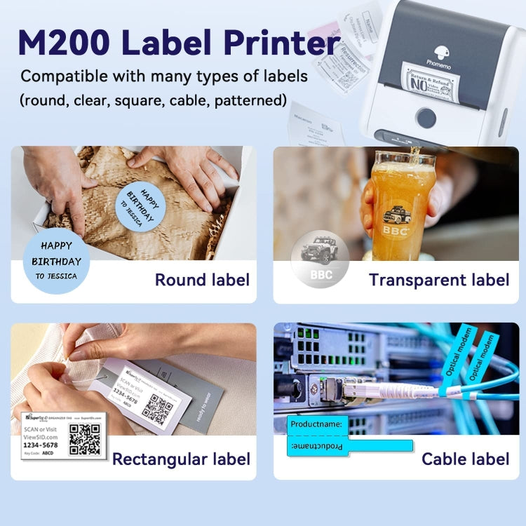 Phomemo M200 QR Code Tag Handheld Portable Bluetooth Thermal Label Printer(White) - free shipping - PMC Jewellery - Order now!