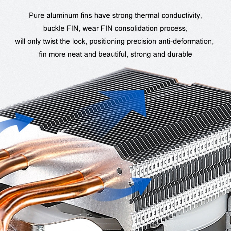 EVESKY 600 Desktop Computer 4 Copper Tube Mute CPU Cooling Fan, Color: Color Single Fan - free shipping - PMC Jewellery - Order now!