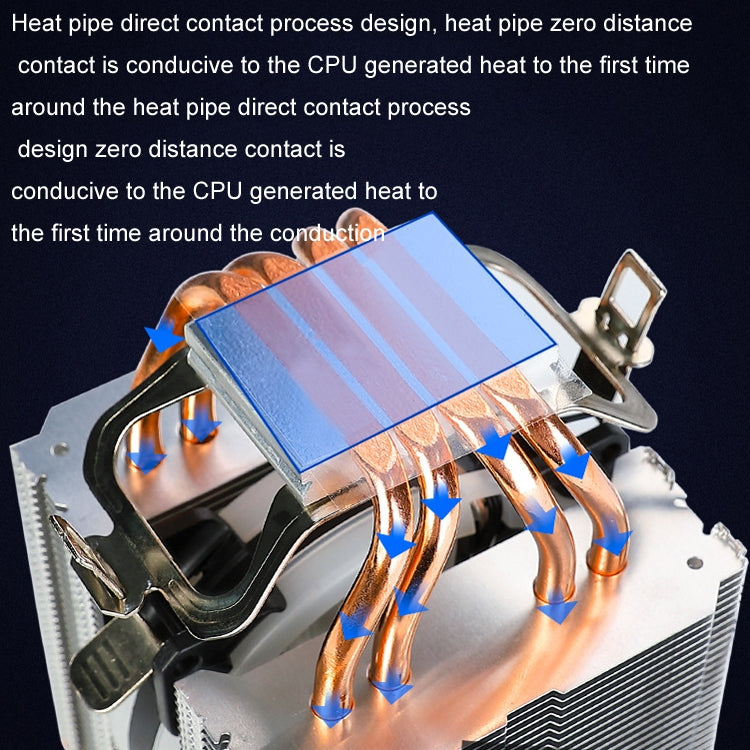 EVESKY 600 Desktop Computer 4 Copper Tube Mute CPU Cooling Fan, Color: Color Single Fan - free shipping - PMC Jewellery - Order now!