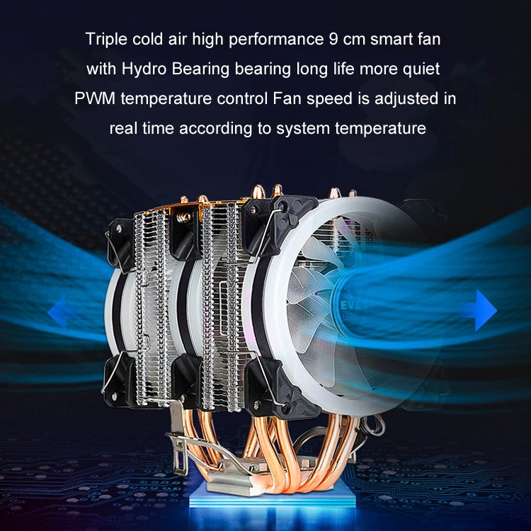 EVESKY 600 Desktop Computer 4 Copper Tube Mute CPU Cooling Fan, Color: Color Three Fans - free shipping - PMC Jewellery - Order now!