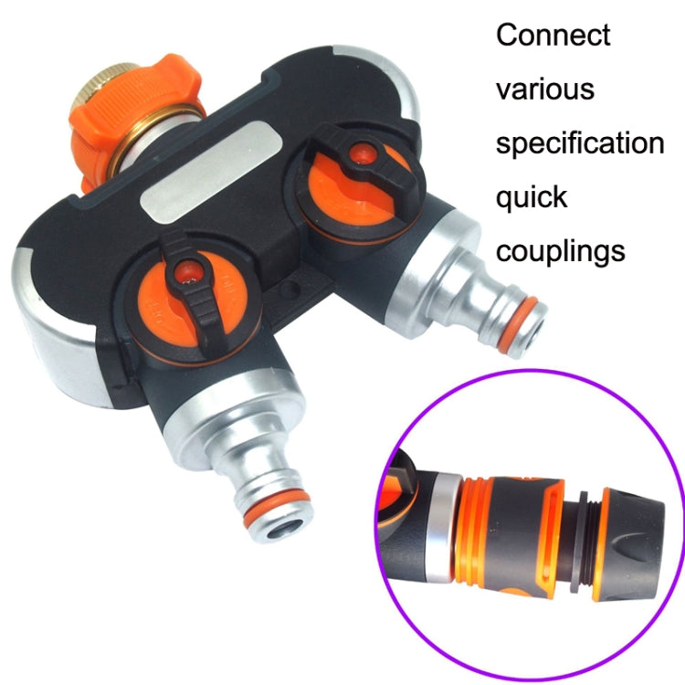 Garden Irrigation And Watering One Pass Two Faucet Water Divider With Thread European Connector+Plastic Nipple Connector - Watering & Irrigation by PMc TechLife | Online Shopping South Africa | PMc TechLife | Buy Now Pay Later Mobicred