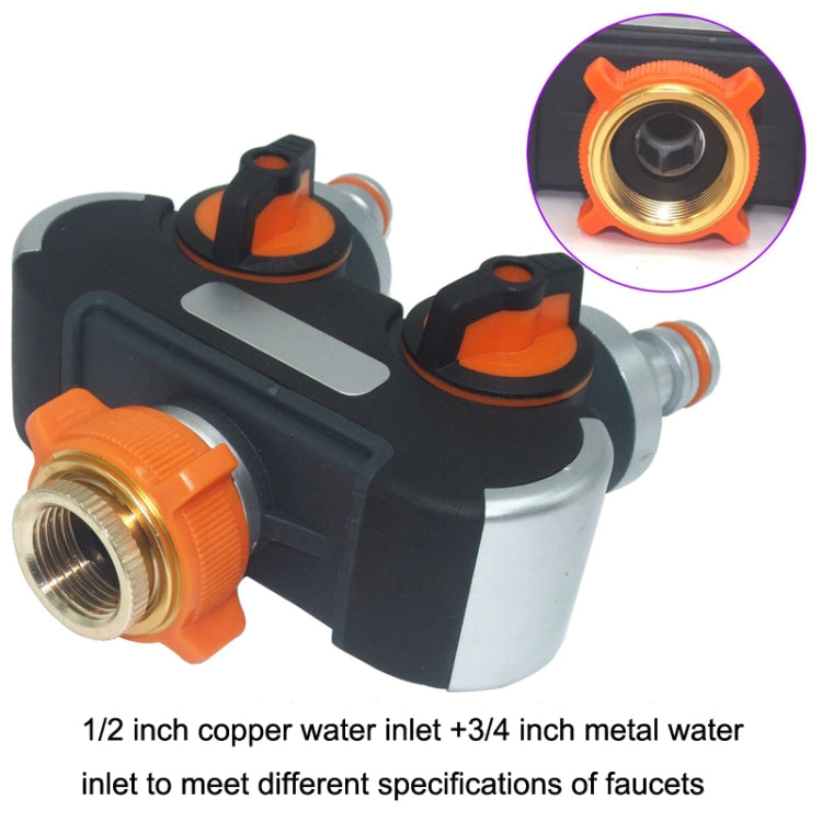 Garden Irrigation And Watering One Pass Two Faucet Water Divider With Copper Adapter - Watering & Irrigation by PMc TechLife | Online Shopping South Africa | PMc TechLife | Buy Now Pay Later Mobicred