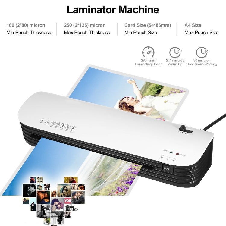 Osmile SL299 A4 Laminator Cold Hot Lamination Photo File Laminating Machine(EU Plug) - Photo Film Covering Machine by Osmile | Online Shopping South Africa | PMC TechLife | Buy Now Pay Later Mobicred